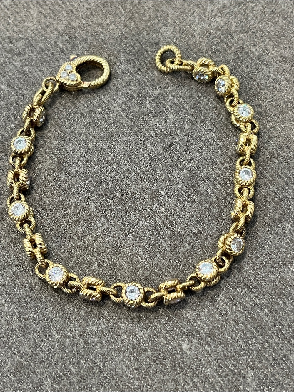 Judith Ripka Gold over Sterling Rolo-link CZ Bracelet - Picture 3 of 10